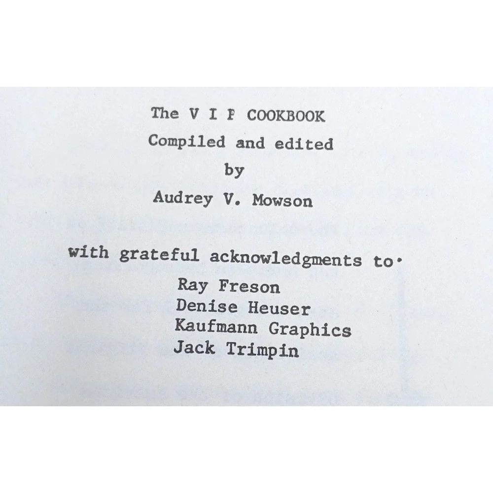 Vintage 1978 1983  VIP Cookbook  American Cancer Society Richmond Virginia NOS